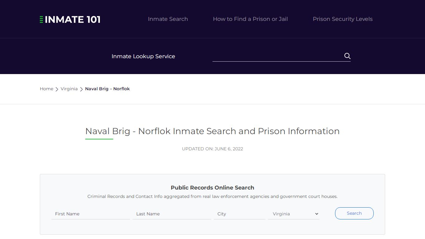 Naval Brig - Norflok Inmate Search, Visitation, Phone no ...